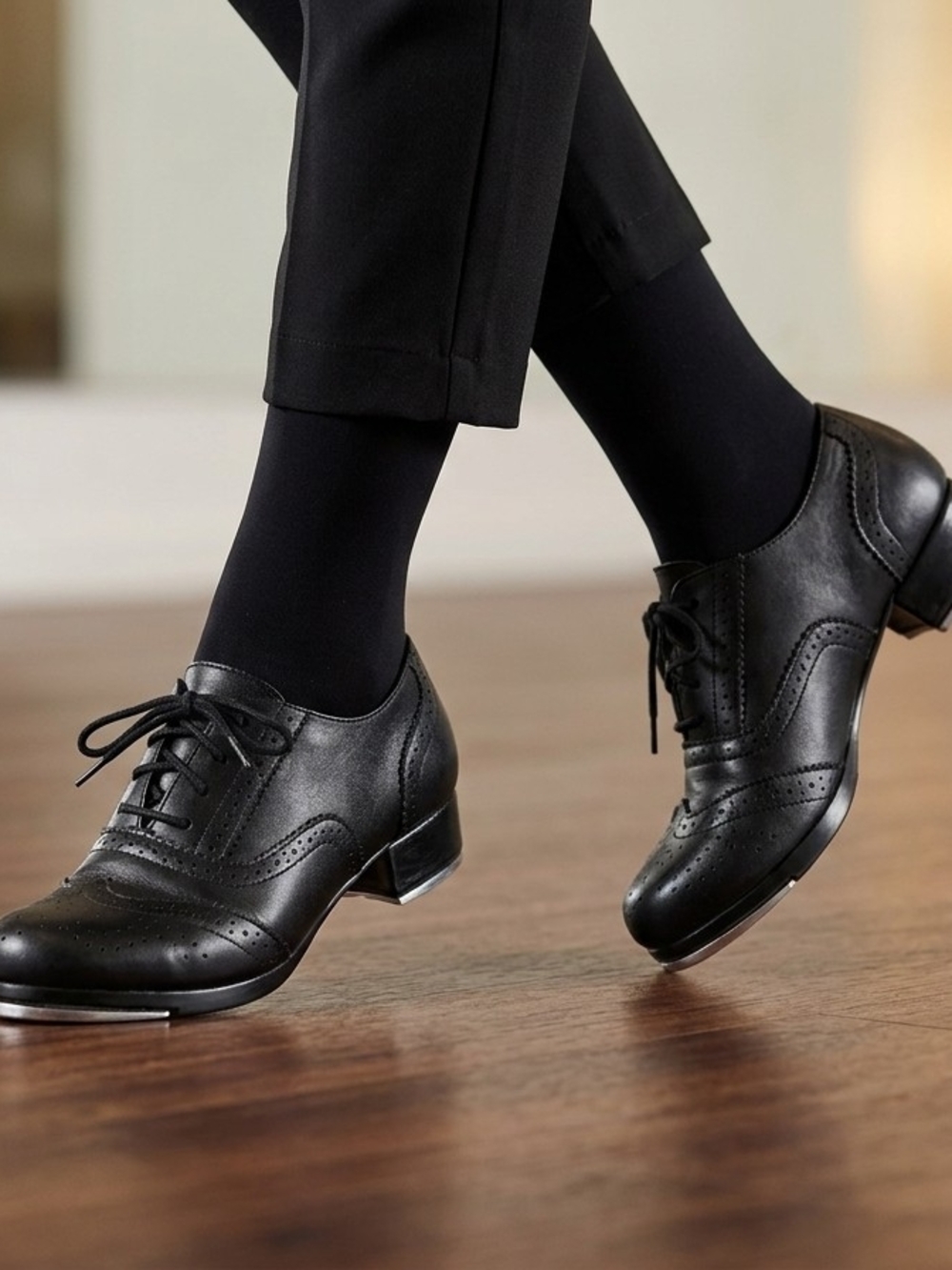 Classic Black Leather Oxford Tap Shoes for Men 214 - Picture 1 of 7